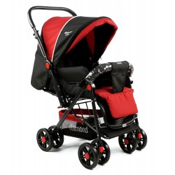 Diamond Baby P101 Çift Yönlü Bebek Arabası - Kırmızı/Siyah