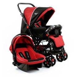 Diamond Baby Travel Sistem Bebek Arabası - Kırmızı/Siyah